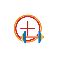 Barbell Target Logo Icon Design