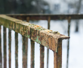 Detail of old rusty balcony.