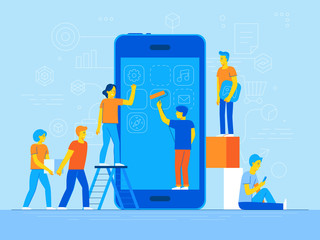 Mobile app design and user interface development