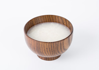 Rice wine. Rice alcohol drink, on white background