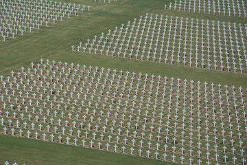 Crosses at World War One Cemetery at Verdun