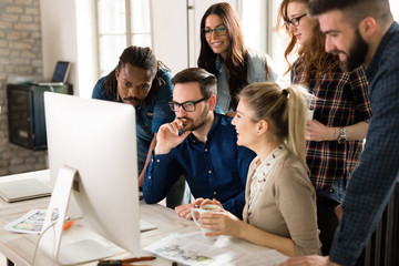 Obraz premium Picture of architects working together in office