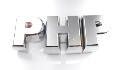 PHP 3D meteallic chrome write - 3D rendering