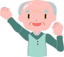 優しい禿げたおじいさん　やる気