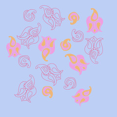 Oriental paisley    pattern . Hand drawn.