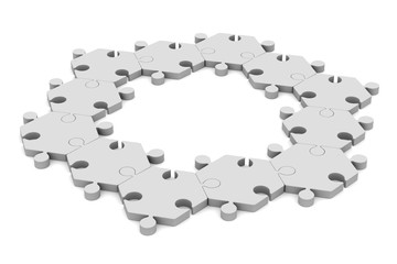 puzzle on white background. Isolated 3D illustration