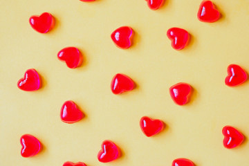 Valentines day background with heart shape candy