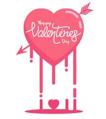 Happy Valentine's day on heart arrow 