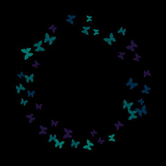 Spring Background with Colorful Butterflies. Simple Feminine Pattern for Card, Invitation, Print. Trendy Decoration with Beautiful Butterfly Silhouettes. Vector Background with Moth