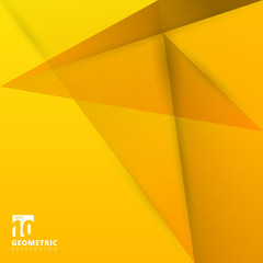 Abstract background. Origami and polygon geometric yellow color overlap paper layer with copy space for text