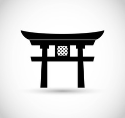 Pagoda icon vector