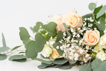 Obraz na płótnie Canvas Blush wedding bouquet with roses