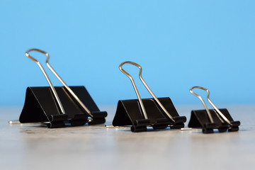 Stapler for office work on the table. Stationery item. Office su