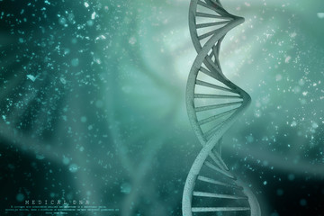 3d render of dna structure, abstract background