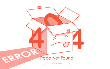 404 error red box line vector background