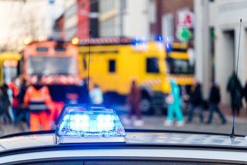 Polizei Blaulicht Absperrung