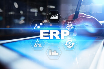 Fototapeta premium Enterprise resources planning business and technology concept.