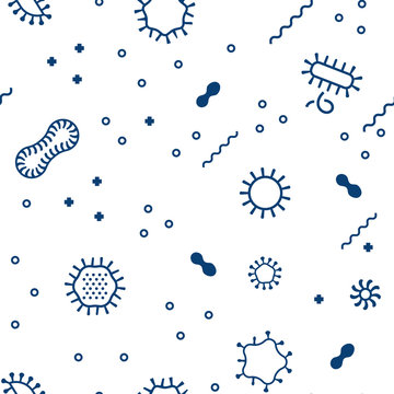 Seamless bacterium pattern. Vector illustration