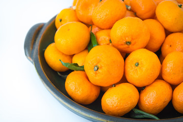 Ripe orange clementines or Algerian Mandarins