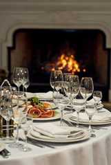 delicious dishes on the table in the restaurant
