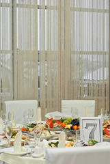 delicious dishes on the table in the restaurant