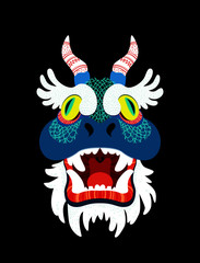 Traditional oriental dragon head.