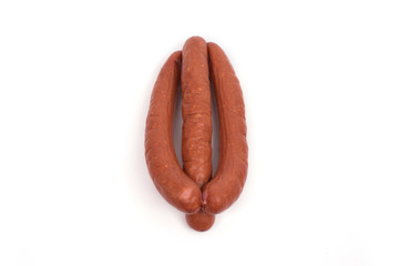 sausages on a white background