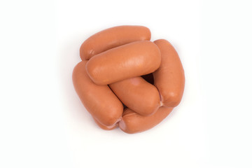 sausages on a white background