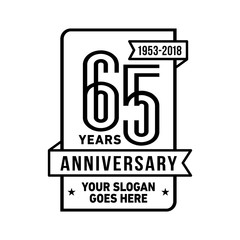 65th anniversary logo. Vector and illustration. 
