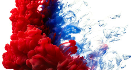 Naklejka premium Ink in water isolated on white background