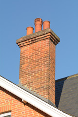 Chimney stack on roof of Victorian style property