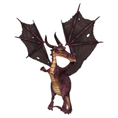 3D Rendering Fantasy Dragon on White