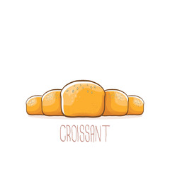 vector cartoon croissant icon isolated on white background. vector hand made bakery logo design