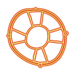 Obraz premium life buoy with rope assistance or help symbol vector illustration