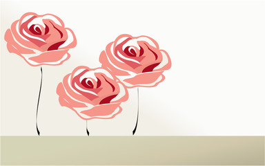 Valentine background with pink roses