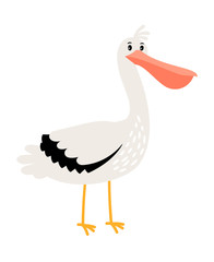 Pelican cartoon bird icon