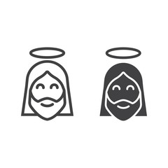 Jesus line and glyph icon, easter and holiday, christ sign vector graphics, a linear pattern on a white background, eps 10.