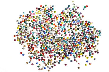 Many strewn with multi-colored rhinestones.