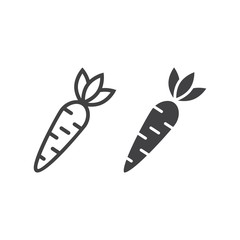 Carrot line and glyph icon, vegetable and food, diet sign vector graphics, a linear pattern on a white background, eps 10.