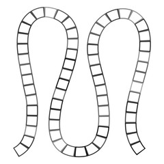 Abstract futuristic maze, zigzag pattern template for children's games, white squares Black contour isolated on white background. Vector