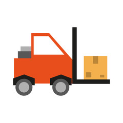 Cargo forklift vehicle icon vector illustration graphic design