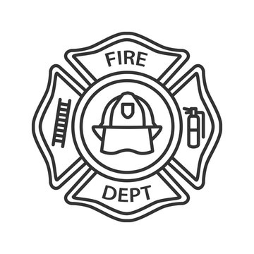 Fire department badge linear icon