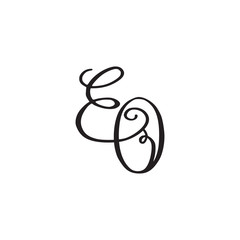 Handwritten monogram EO icon