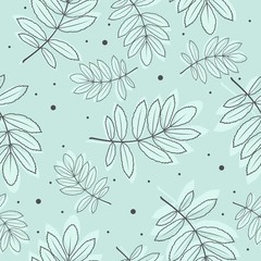 Seamless pattern with hand drawn flowers. 8 March. Vector illustration.