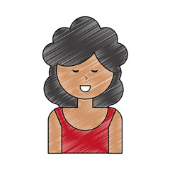 Woman smiling cartoon icon vector illustration graphic design