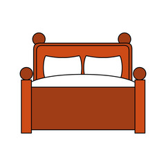 Woman with laptop on bed icon vector illustration graphic design
