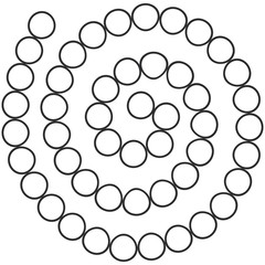 Abstract futuristic spiral maze, pattern template for children's games, white Circles Black contour isolated on white background. Vector