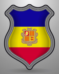 Flag of Andorra. Vector Badge and Icon