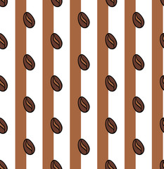 Seamless vector pattern with coffee beans