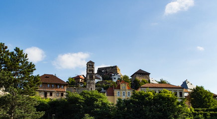 Fototapeta na wymiar Landscape of Jajce city from fortress